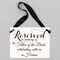 Ritzy Rose Father of the Bride Memorial Sign - Black on 11x8in White Linen Cardstock with Black Ribbon